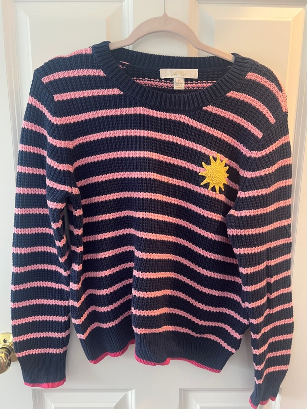 Lilly Pulitzer Shine Bright Jovienne sweater sz XL, low tide navy stripe
